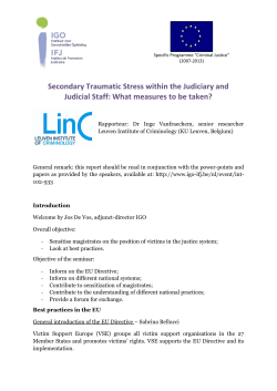 Secondary Traumatic Stress within the Judiciary and Judicial