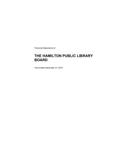 Hamilton Public Library Board - Financial Reports for 2014