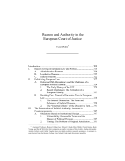 Reason and Authority in the European Court of Justice