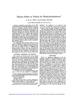 Human Sebum as Vehicle for Methylcholanthrene