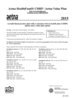 Aetna HealthFund® CDHP / Aetna Value Plan