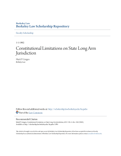 Constitutional Limitations on State Long Arm Jurisdiction