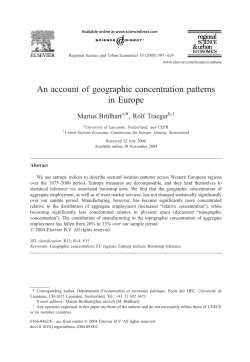 An account of geographic concentration patterns in