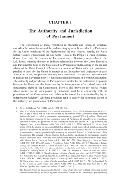 CHAPTER I The Authority and Jurisdiction of Parliament
