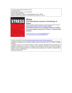 Examination stress as an ecological inducer of cortisol