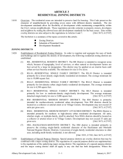 ARTICLE 3 RESIDENTIAL ZONING DISTRICTS