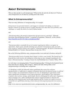 Start Here - Entrepreneurship: The Spirit of Adventure