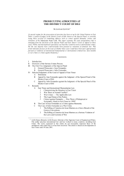 Prosecuting Atrocities at the District Court of Dili