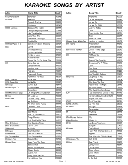 KARAOKE SONGS BY ARTIST