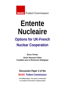 Entente Nucleaire: Options for UK