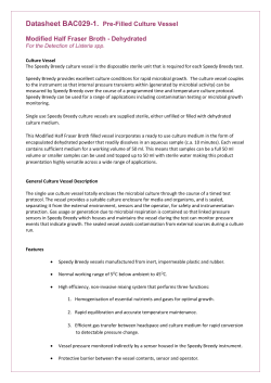 Datasheet BAC029-1. Pre-Filled Culture Vessel Modified Half Fraser