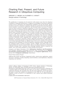 Charting Past, Present, and Future Research in Ubiquitous Computing