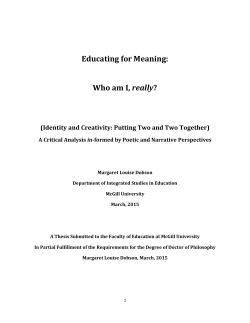 Educating for Meaning: Who am I, really?