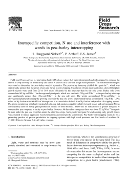 Interspecific competition, N use and interference with weeds in pea