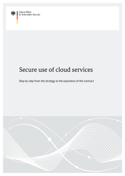 Secure use of cloud services - BSI