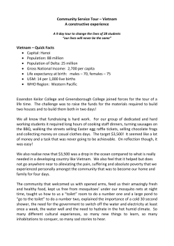 Community Service Tour &ndash; Vietnam A constructive experience