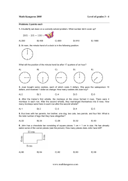 Math Kangaroo 2005 Level of grades 3