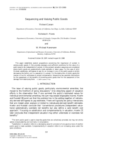 Sequencing and Valuing Public Goods