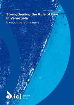 Strengthening the Rule of Law in Venezuela Executive Summary