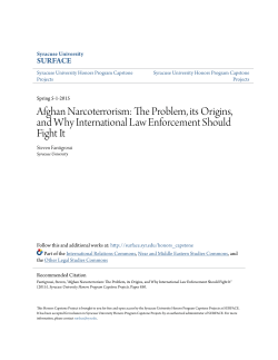 Afghan Narcoterrorism: The Problem, its Origins, and Why
