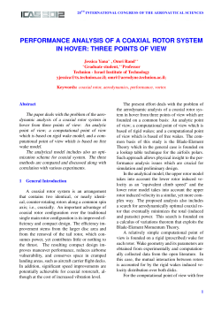 Performance analysis of a coaxial rotor system in hover: three points