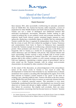 Ahead of the Curve? Tunisia`s “Jasmine Revolution”