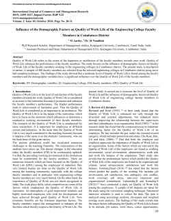 28 Influence of the Demographic Factors on Quality of Work Life of