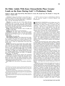 Do Older Adults With Knee Osteoarthritis Place Greater Loads on