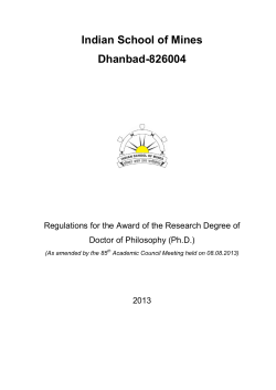 Indian School of Mines Dhanbad-826004