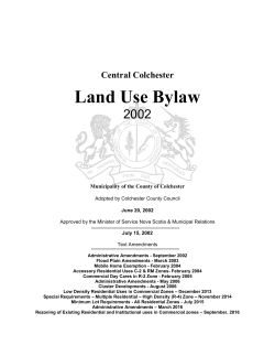 Central Colchester Land Use By-law - Chapter 40