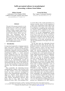 Suffix perceptual salience in morphological processing: evidence