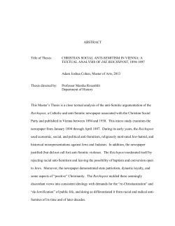 ABSTRACT Title of Thesis: CHRISTIAN SOCIAL ANTI