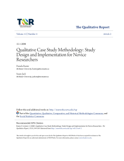 Qualitative Case Study Methodology: Study Design