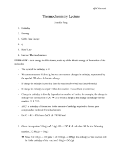Thermochemistry Lecture