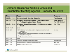 Agenda and Update - MRTU Release 1 Participating Loads Users