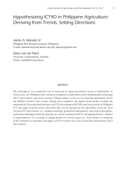 Hypothesizing ICT4D in Philippine Agriculture: Deriving from Trends