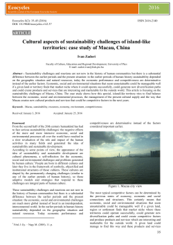 Cultural aspects of sustainability challenges of island