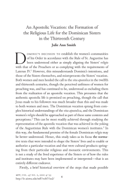 An Apostolic Vocation: The Formation of the Religious LIfe for the