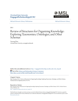 Review of Structures for Organizing Knowledge: Exploring