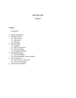 NACLO Style Guide (v3) "Linguistics Olympiad" problems