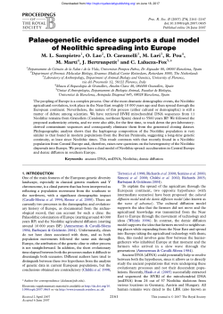 Palaeogenetic evidence supports a dual model of Neolithic