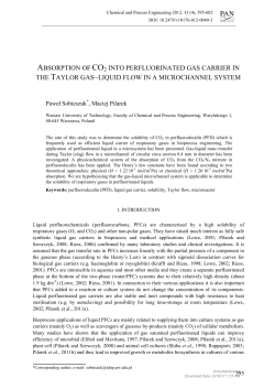 ABSORPTION OF CO2 INTO PERFLUORINATED GAS CARRIER IN