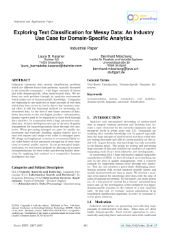 Exploring Text Classification for Messy Data