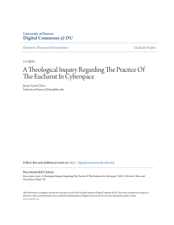 A Theological Inquiry Regarding The Practice Of The Eucharist In
