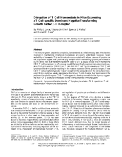 Disruption of T Cell Homeostasis in Mice