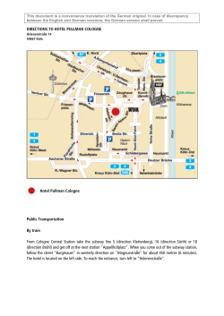 directions to hotel pullman cologne