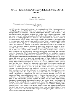 Is Patrick White a Greek Author?