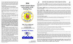 Annual Consumer Report on the Quality of Our Drinking Water