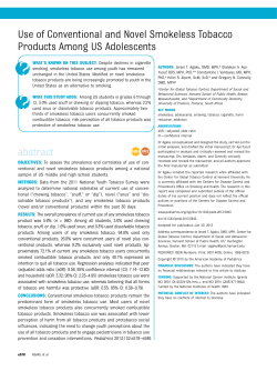 Use of Conventional and Novel Smokeless Tobacco Products