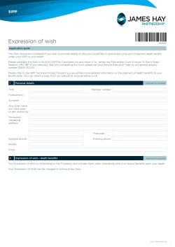 Expression of wish - James Hay Partnership
